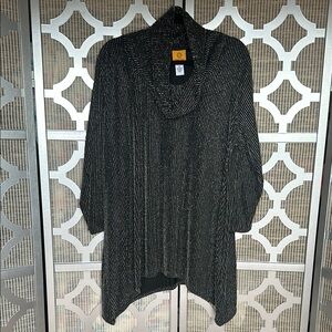 Black and Silver Striped Women's Sweater
